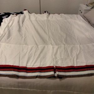 Pottery Barn baby Cribskirt with Red and White Stripes